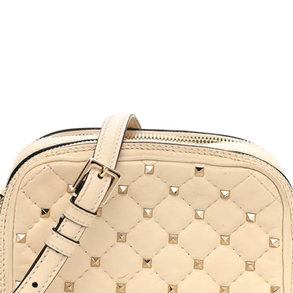 Valentino Garavani Nappa Rockstud Spike Double Zip Camera Crossbody Bag Light Ivory 8 of 16