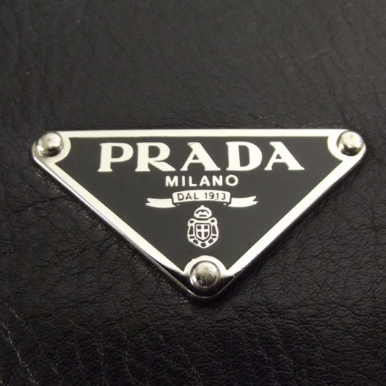 Prada Leather Easy Foldover Pushlock Work Bag Black 11 of 11