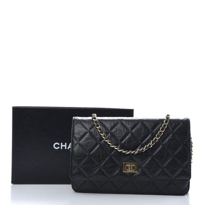 Chanel Aged Calfskin Quilted Reissue Wallet On Chain WOC Black 12 of 12