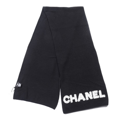 Chanel Cashmere CC Scarf Black White 2 of 3