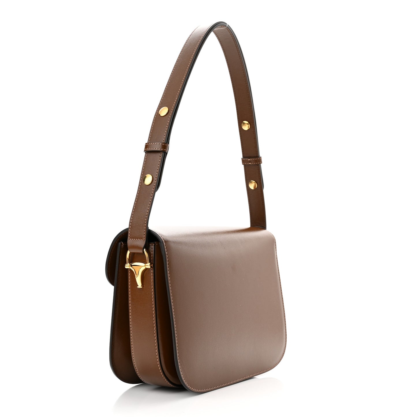 Azalea Calfskin Horsebit 1955 Shoulder Bag Brown Sugar