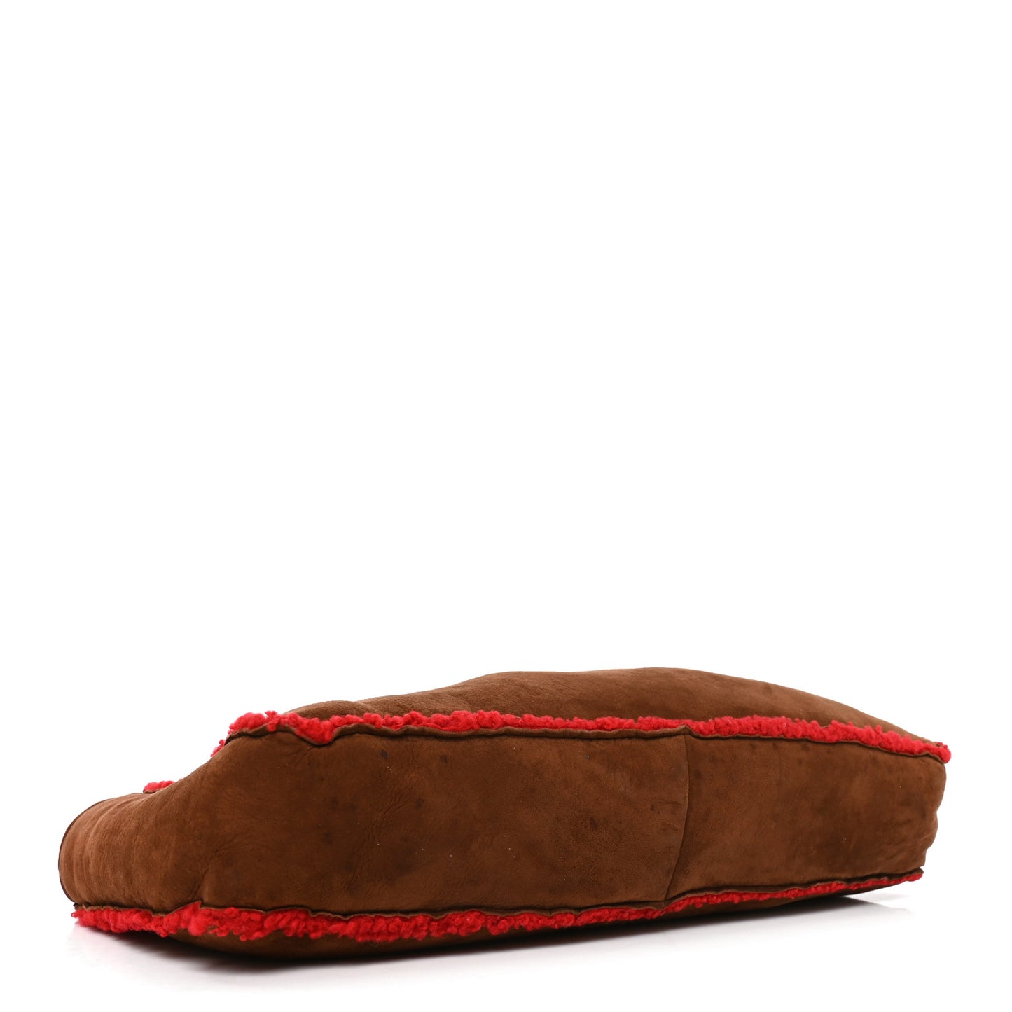 Suede Shearling Shoulder Bag Brown