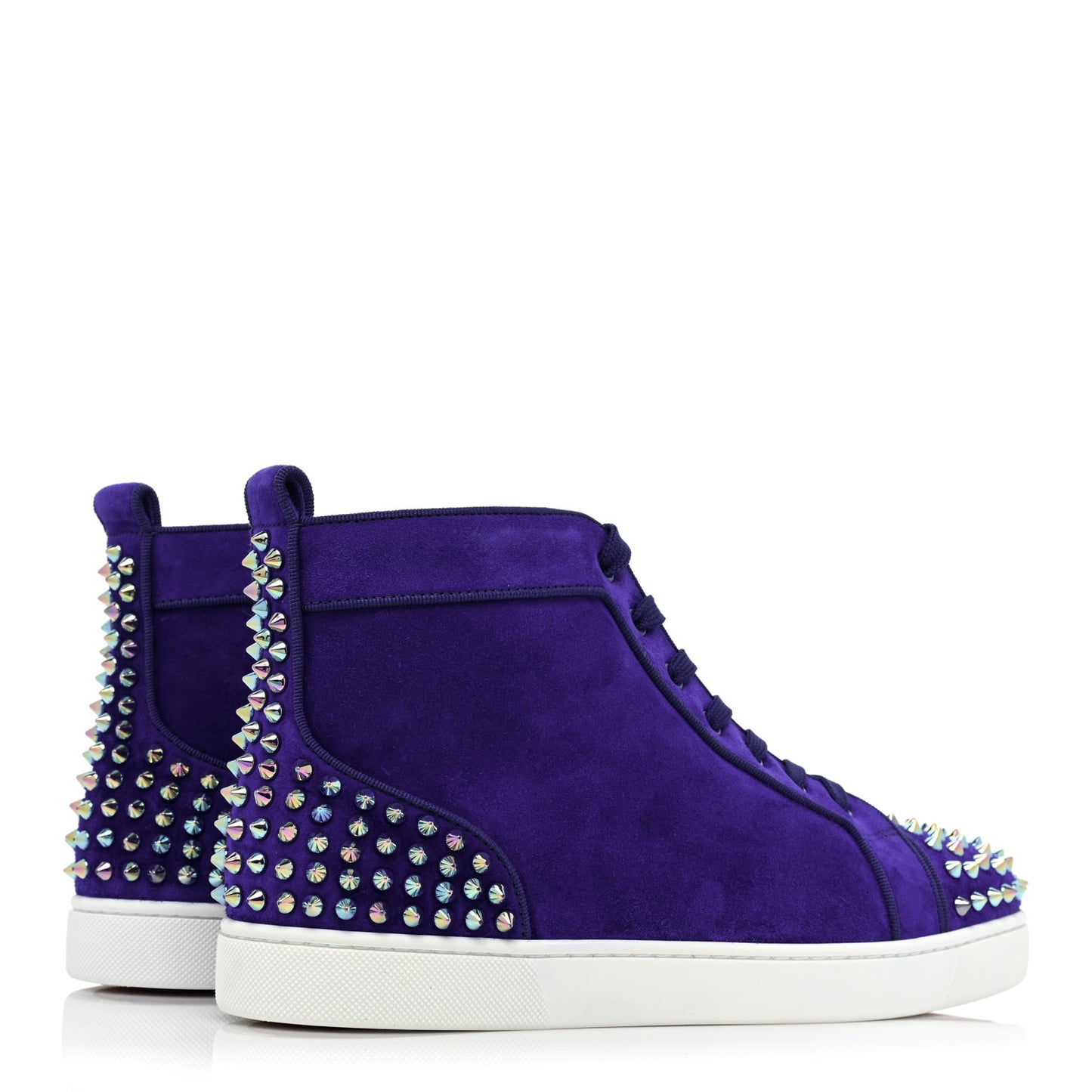 Suede Mens Louis Spikes Flat Sneakers 42.5 Royal Blue