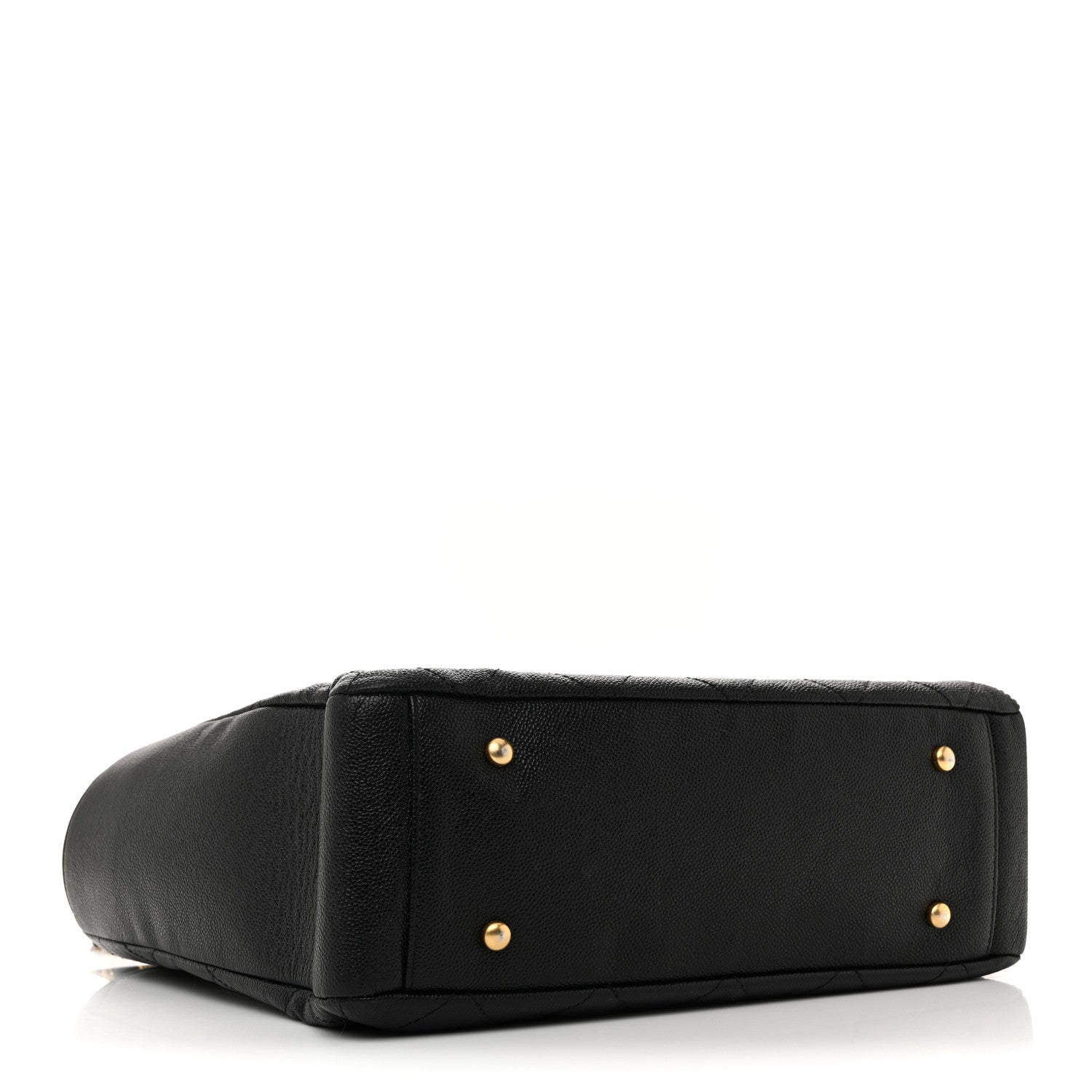 Chanel Caviar Quilted Small Trapezoid Chain Shopping Tote Black 4 of 12