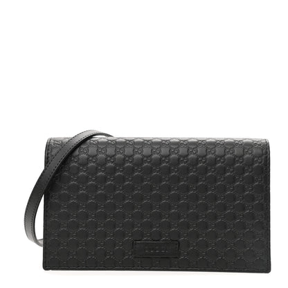 Gucci Microguccissima Crossbody Wallet Black 1 of 9