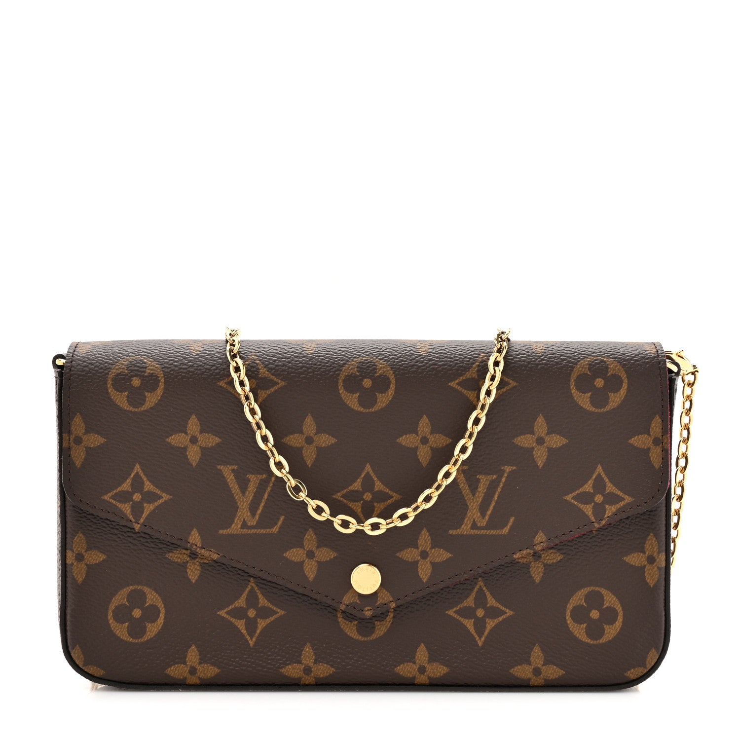 Louis Vuitton Monogram Pochette Felicie Chain Wallet Fuchsia 1 of 14