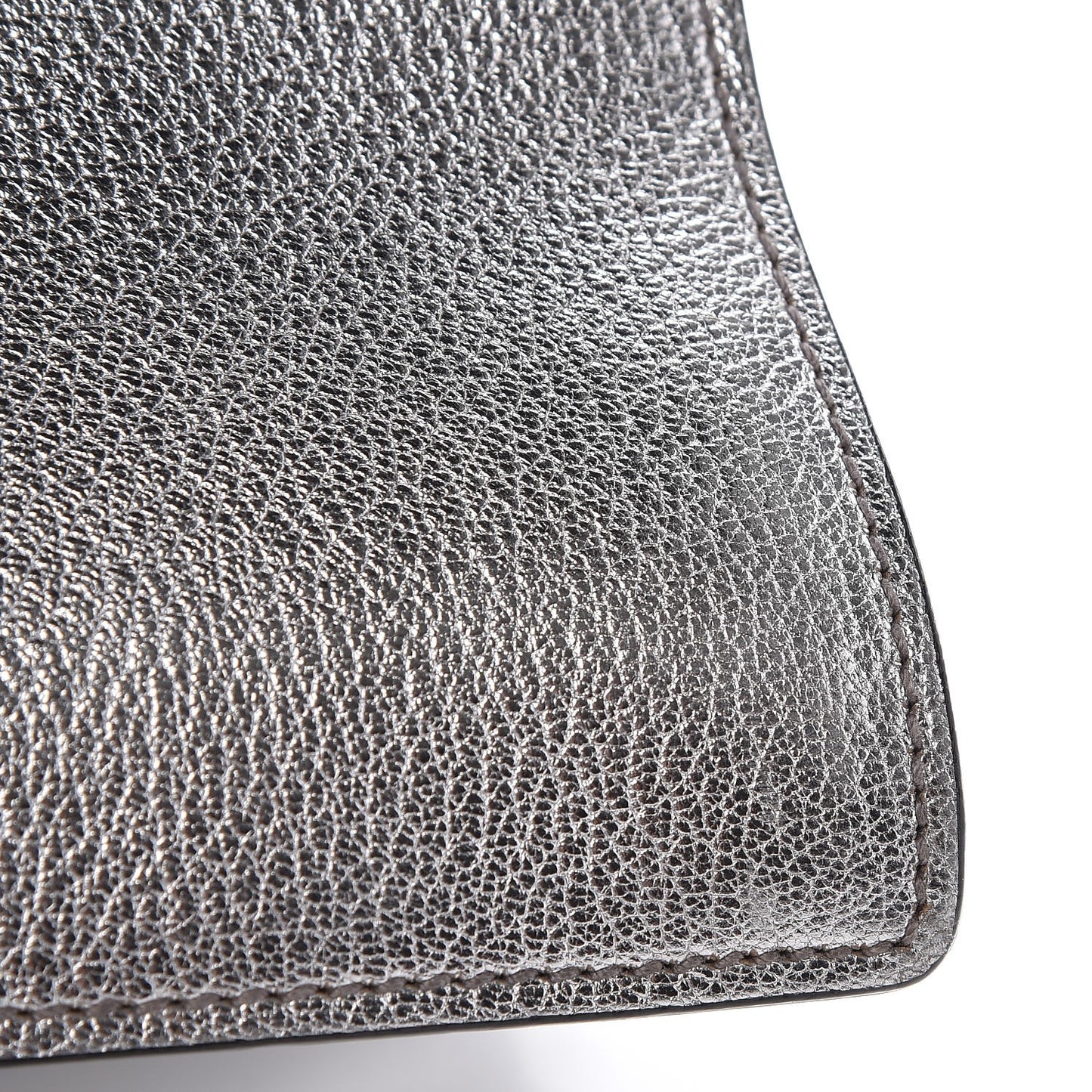 Goatskin Madras Top Handle Bag Silver