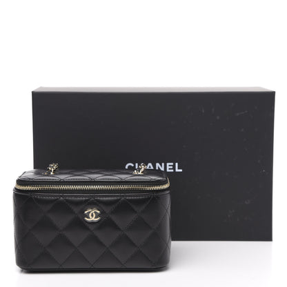 Chanel Lambskin Quilted Small Vanity Case With Chain Black 10 of 10