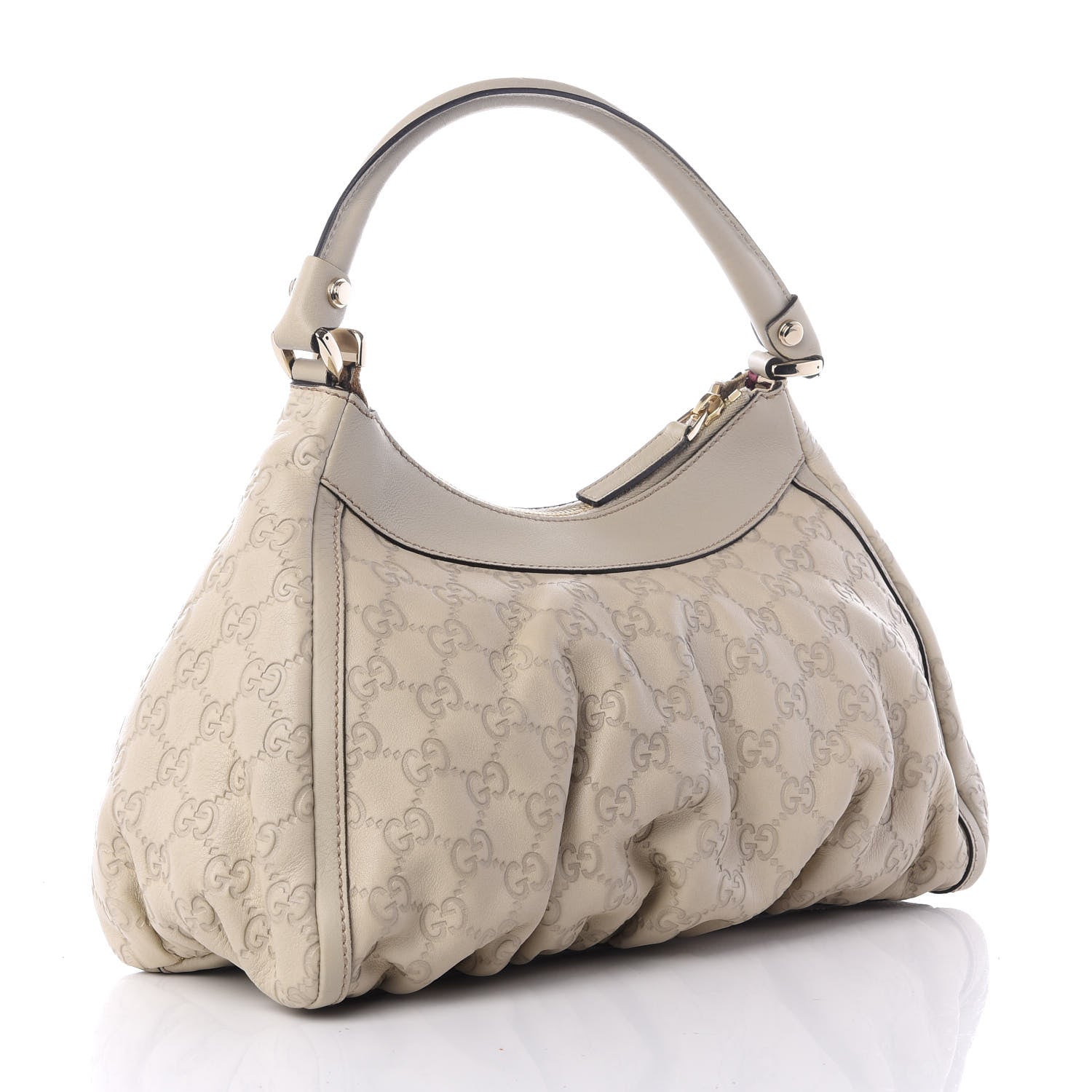Gucci Guccissima Medium D Gold Hobo Off White 2 of 8