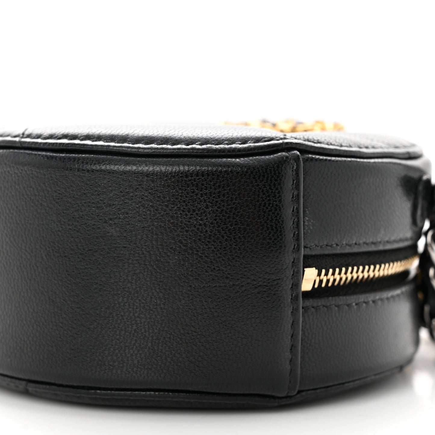 Lambskin Quilted Chanel 19 Round Clutch With Chain Black
