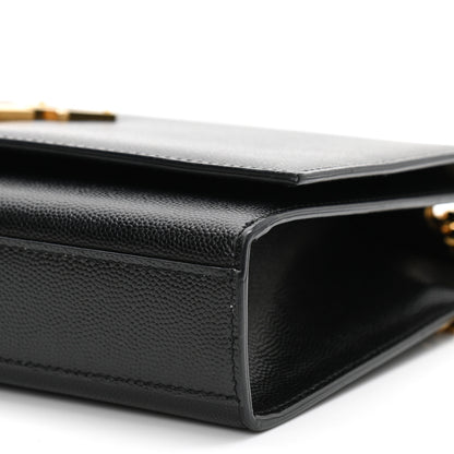 Saint Laurent Grain De Poudre Medium Classic Monogram Kate Satchel Black 10 of 10
