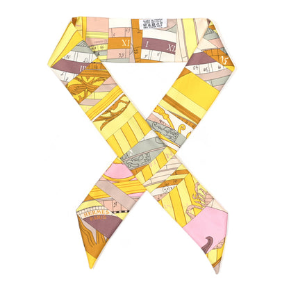 Hermes Silk Astrologie Nouvelle Twilly Jaune White Moutarde 1 of 4