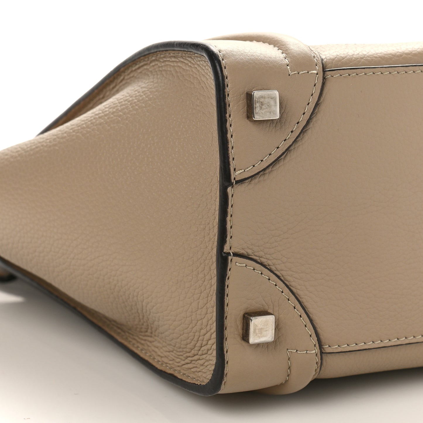 Drummed Calfskin Micro Luggage Dune