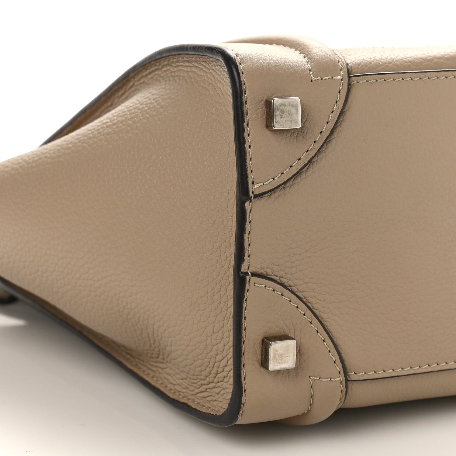 Celine Drummed Calfskin Micro Luggage Dune 7 of 8