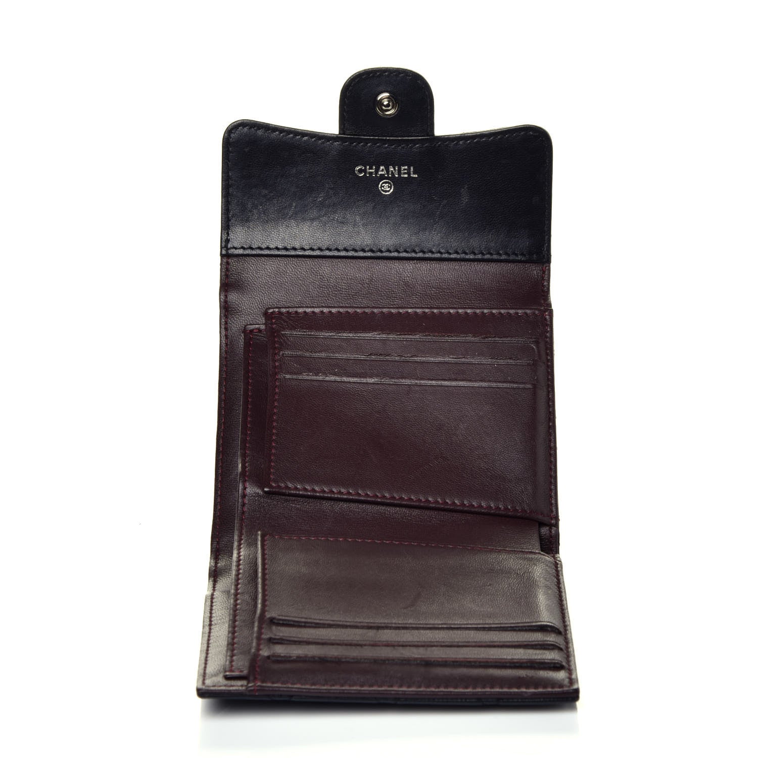 Chanel Lambskin Quilted Compact Flap Wallet Black 5 of 7
