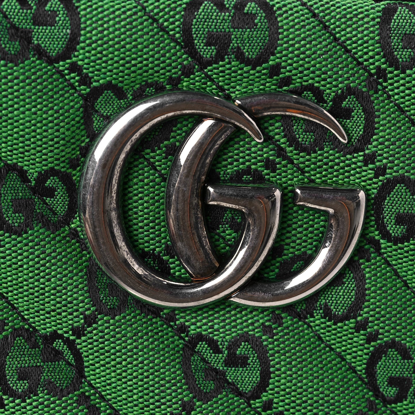 Monogram Multicolor Matelasse Diagonal Small GG Marmont Chain Shoulder Bag Green Blue