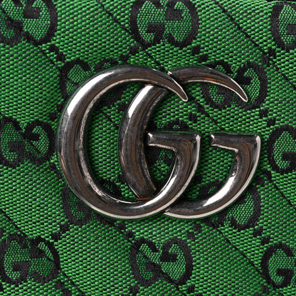 Gucci Monogram Multicolor Matelasse Diagonal Small GG Marmont Chain Shoulder Bag Green Blue 9 of 9