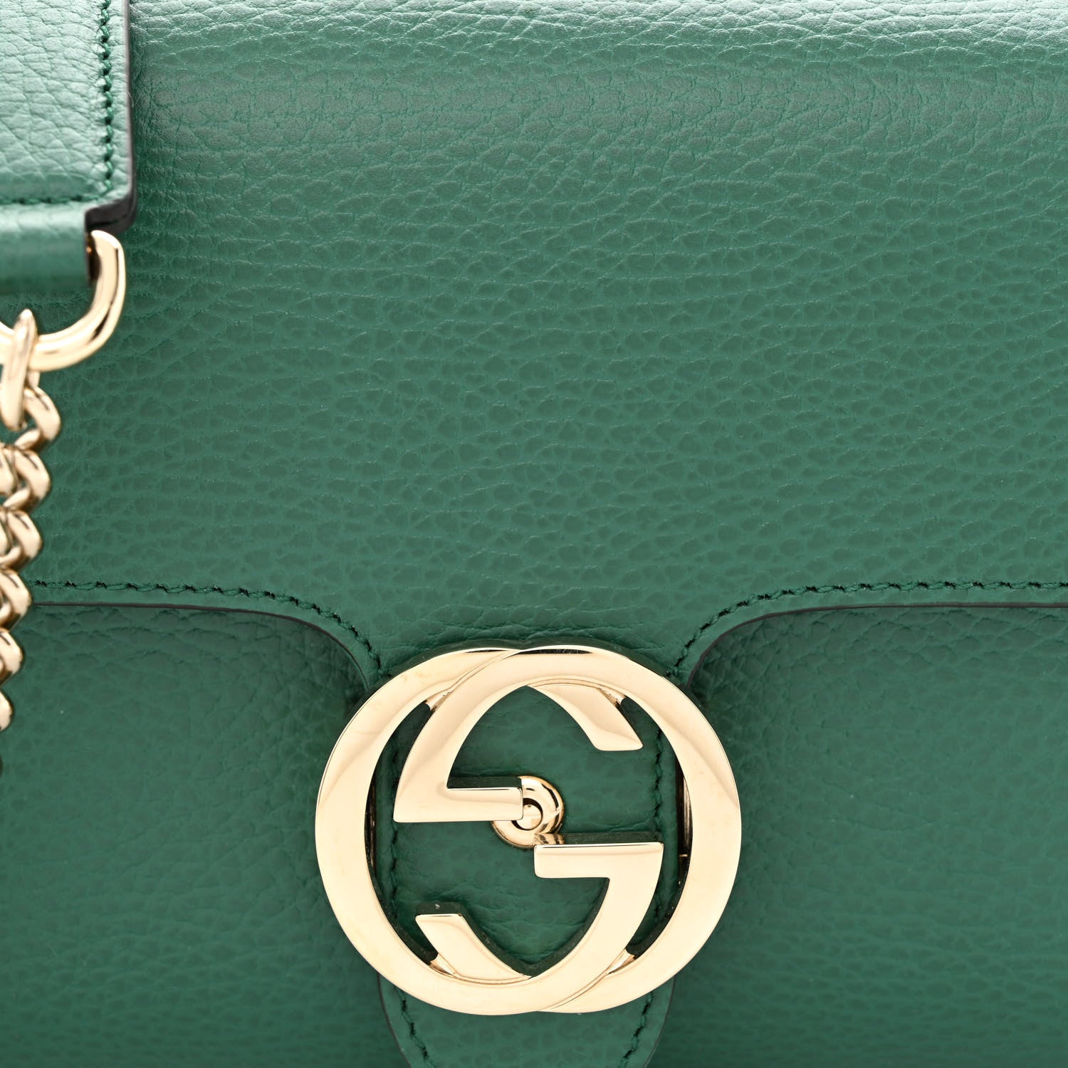 Gucci Dollar Calfskin Interlocking G Crossbody Bag Emerald 8 of 10