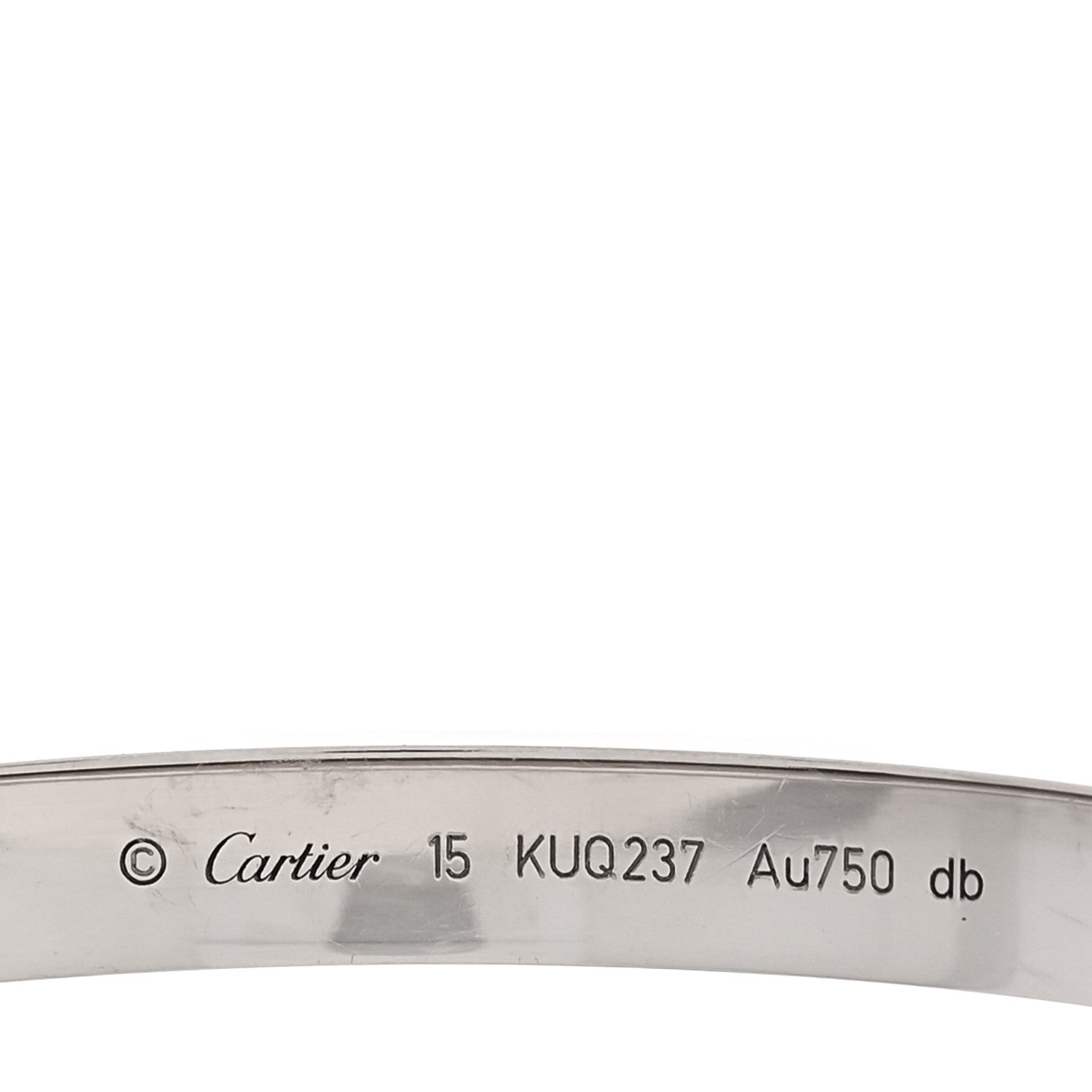 Cartier 18K White Gold LOVE Bracelet 15 8 of 10