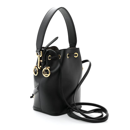Fendi Vitello Century F is Fendi Eyebrow Monster Eyes Embossed Mini Mon Tresor Bucket Bag Black 3 of 11