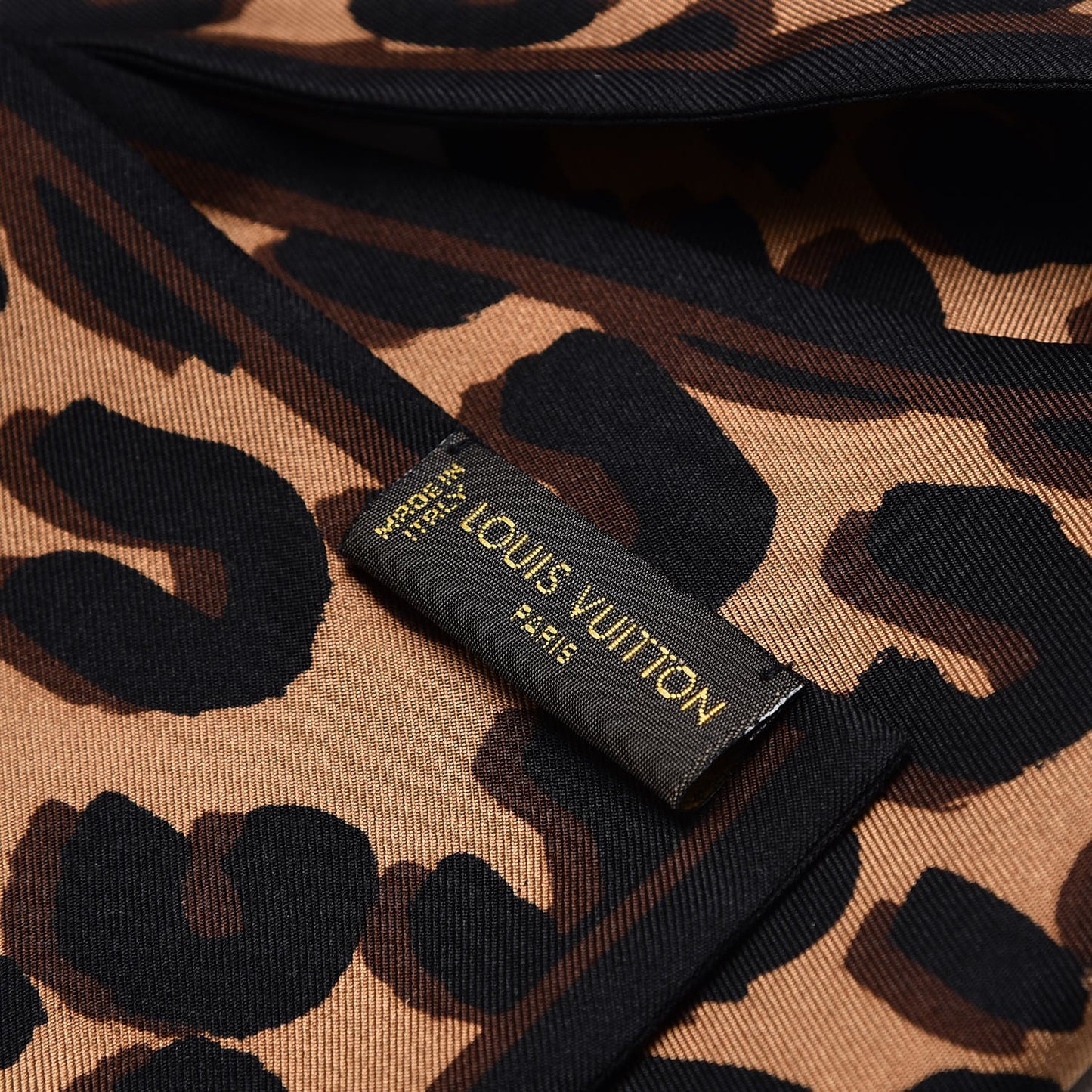 Silk Leopard Bandeau Scarf Marron