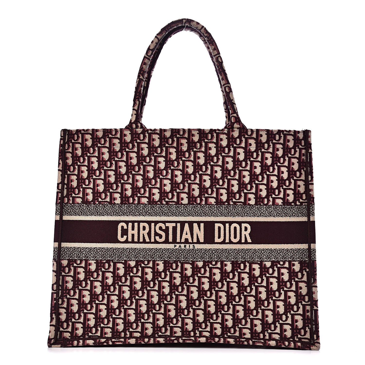 Christian Dior Oblique Large Book Tote Burgundy Multicolor 1 of 12