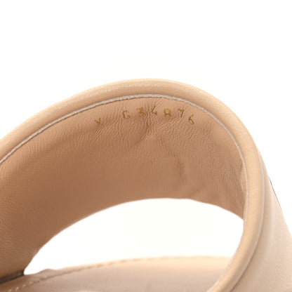 Chanel Calfskin Cork Logo Mule Sandal 38 Beige Black 8 of 8