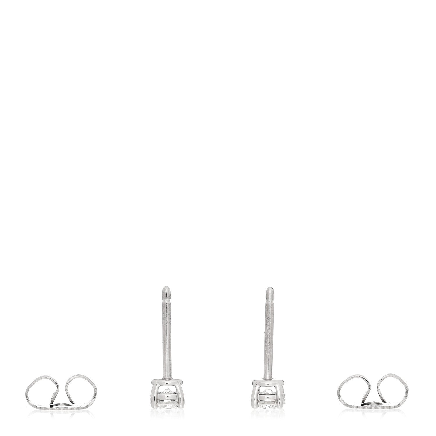 Tiffany Platinum Diamond .32ctw Solitaire Earrings 3 of 5