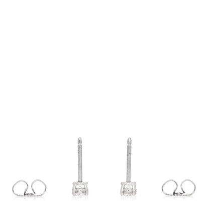 Tiffany Platinum Diamond .32ctw Solitaire Earrings 3 of 5