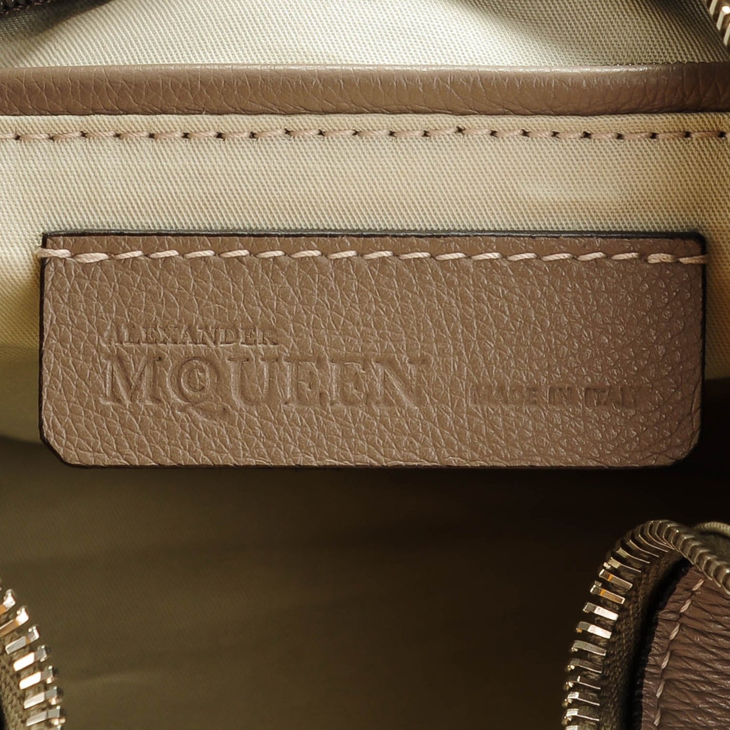 Calfskin Skull Embossed De Manta Clutch Natural Brown