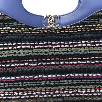 Chanel Tweed Calfskin Quilted Large 31 Shopping Bag Blue Multicolor 8 of 11
