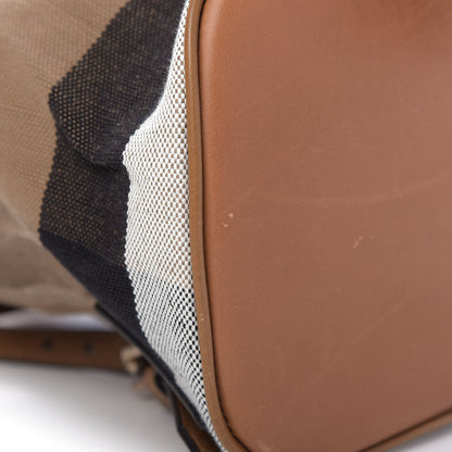 Burberry Grainy Calfskin Jute Mega Check Girl's Mini Backpack Sand 5 of 11
