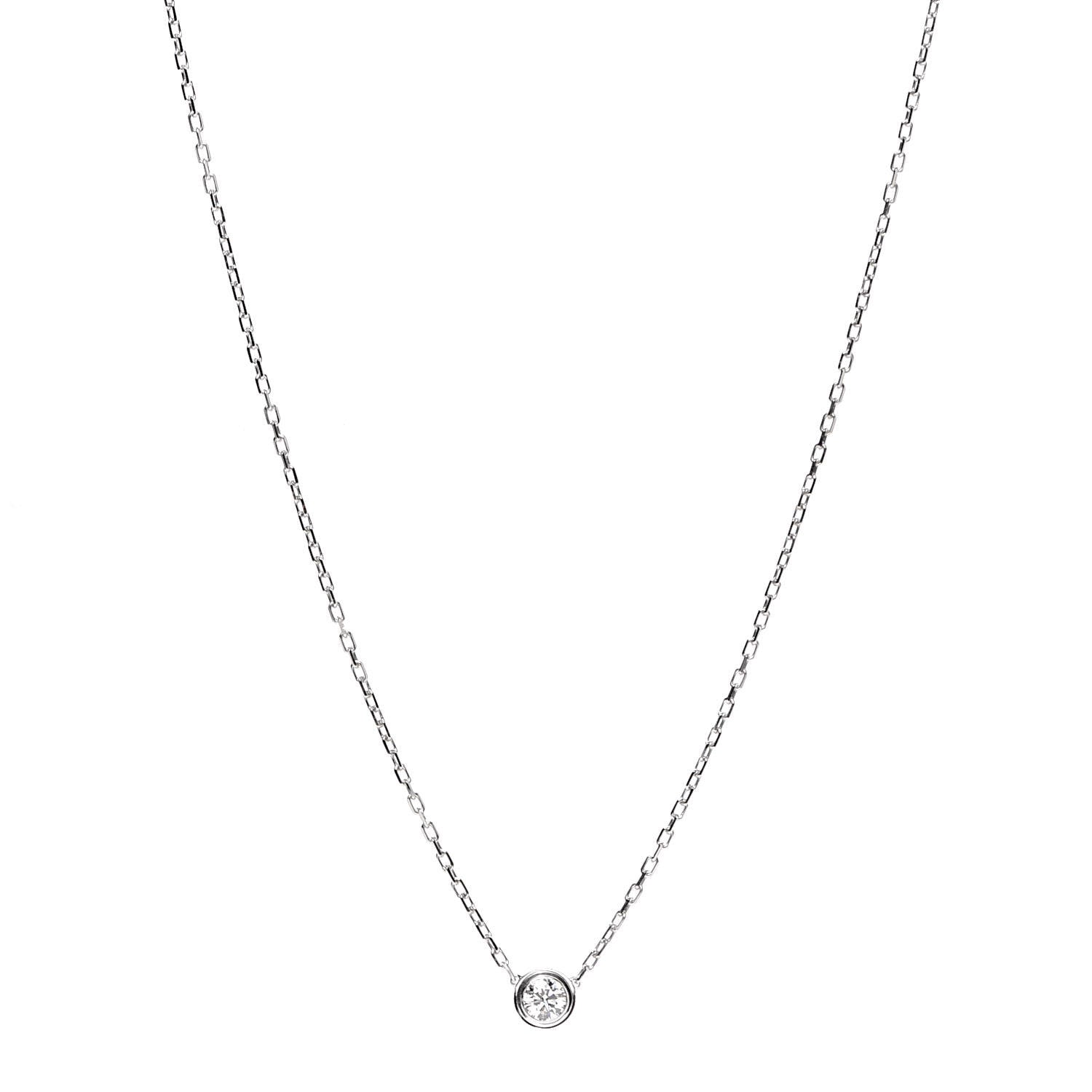 Cartier 18K White Gold Diamond LM D'Amour Pendant Necklace 1 of 6