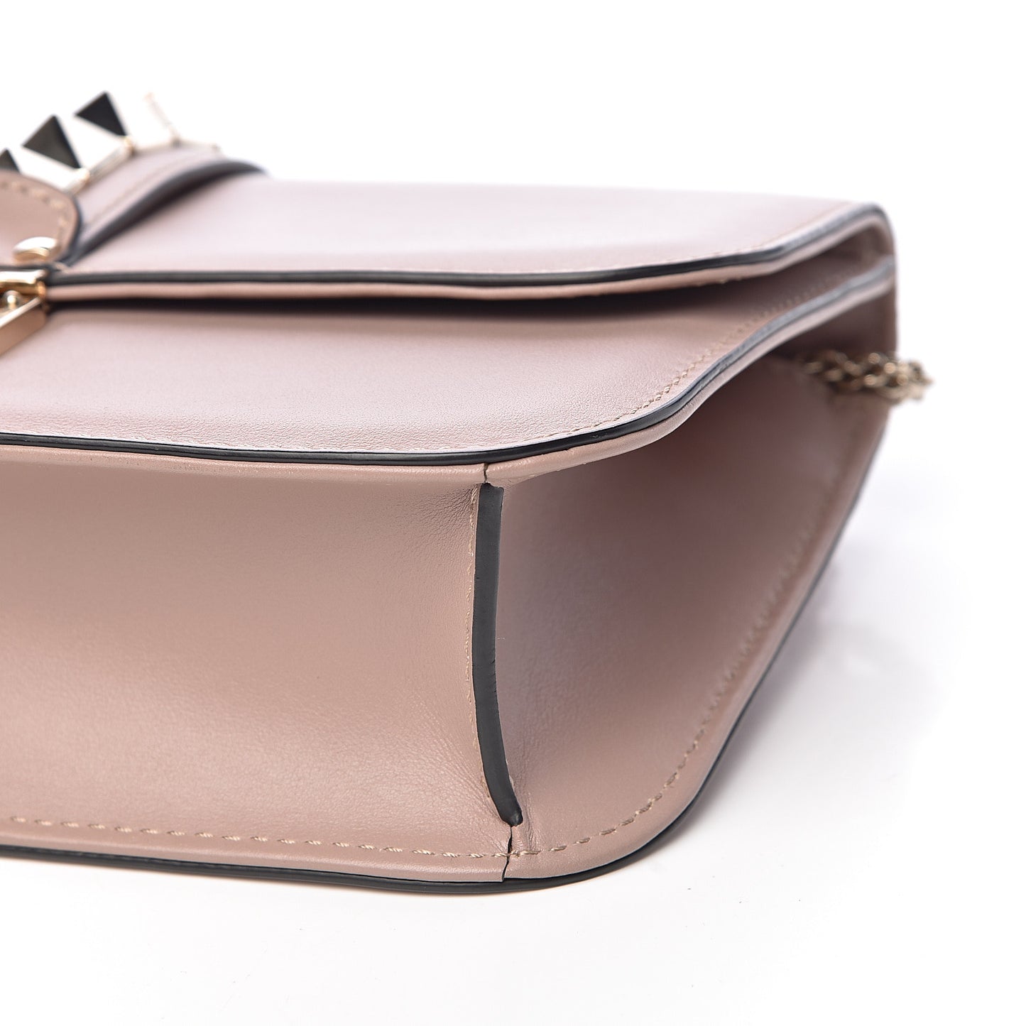 Vitello Medium Glam Lock Rockstud Flap Poudre