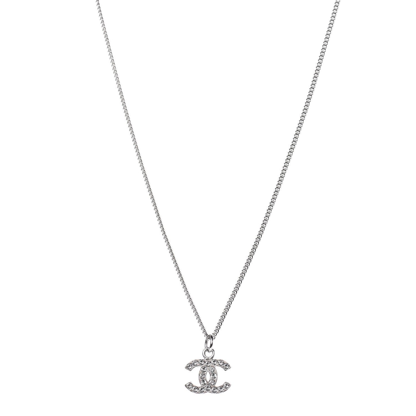 Crystal Timeless CC Necklace Silver