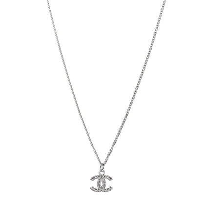 Chanel Crystal Timeless CC Necklace Silver 1 of 5