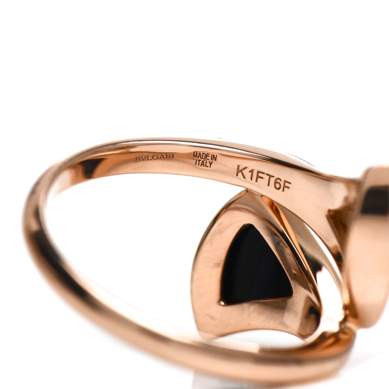 Bulgari 18K Rose Gold Black Onyx Mother of Pearl Divas' Dream Ring 57 8 4 of 5