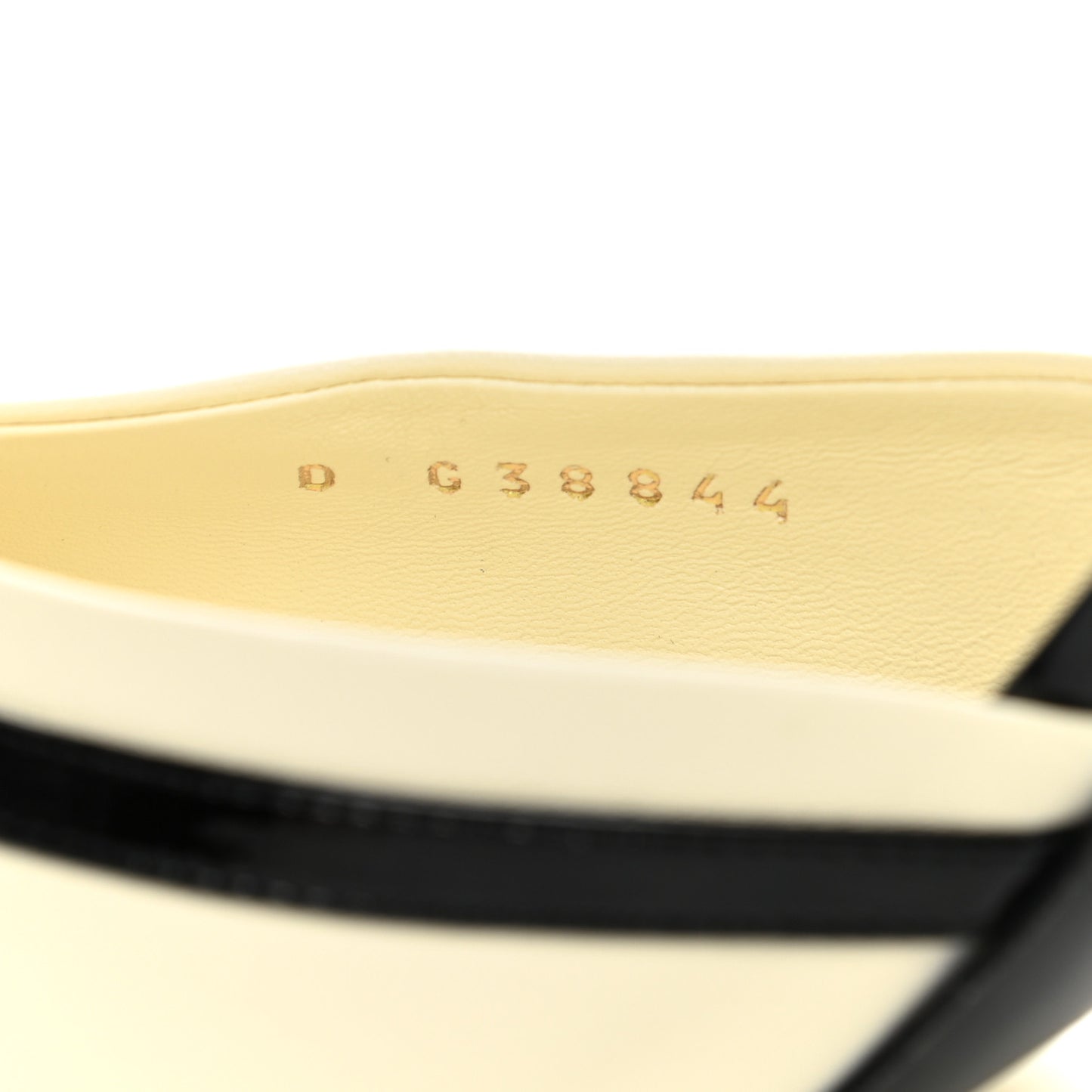 Patent Calfskin CC Ankle Strap Pumps 40 White Black