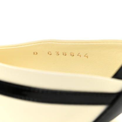 Chanel Patent Calfskin CC Ankle Strap Pumps 40 White Black 8 of 8