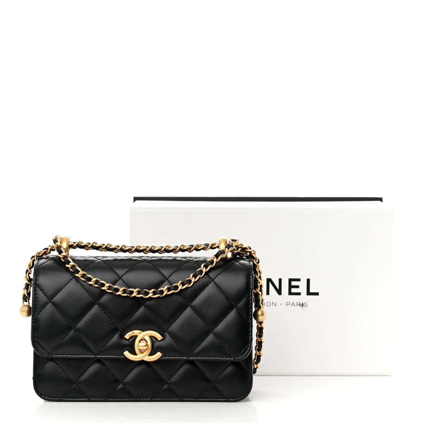 Calfskin Quilted Mini Perfect Fit Flap Black