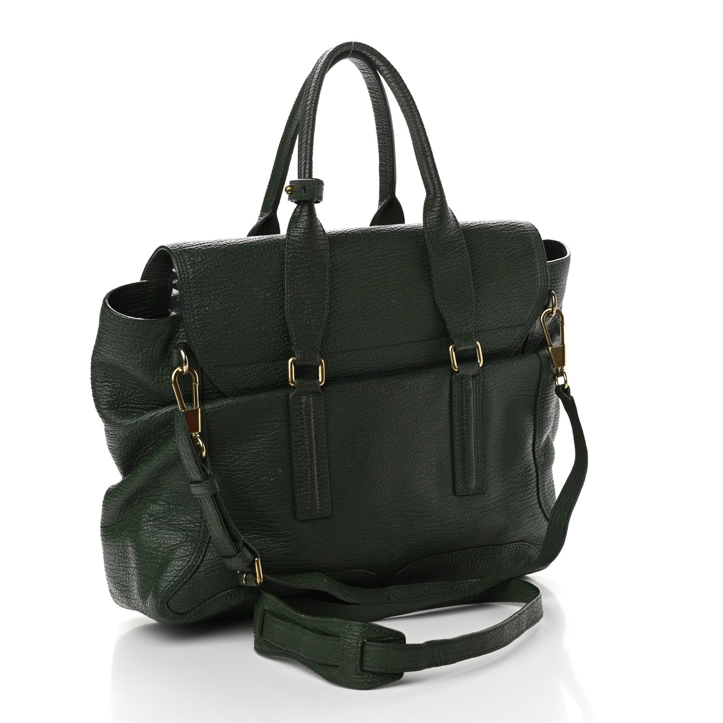 Textured Calfskin Large Pashli Satchel Jade