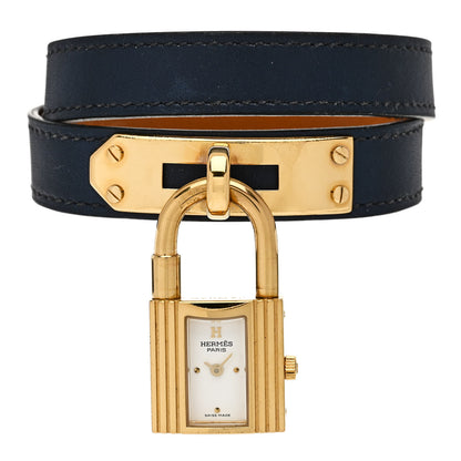 Hermes Stainless Steel Barenia Kelly Cadena Double Tour Quartz Watch Marine 1 of 5