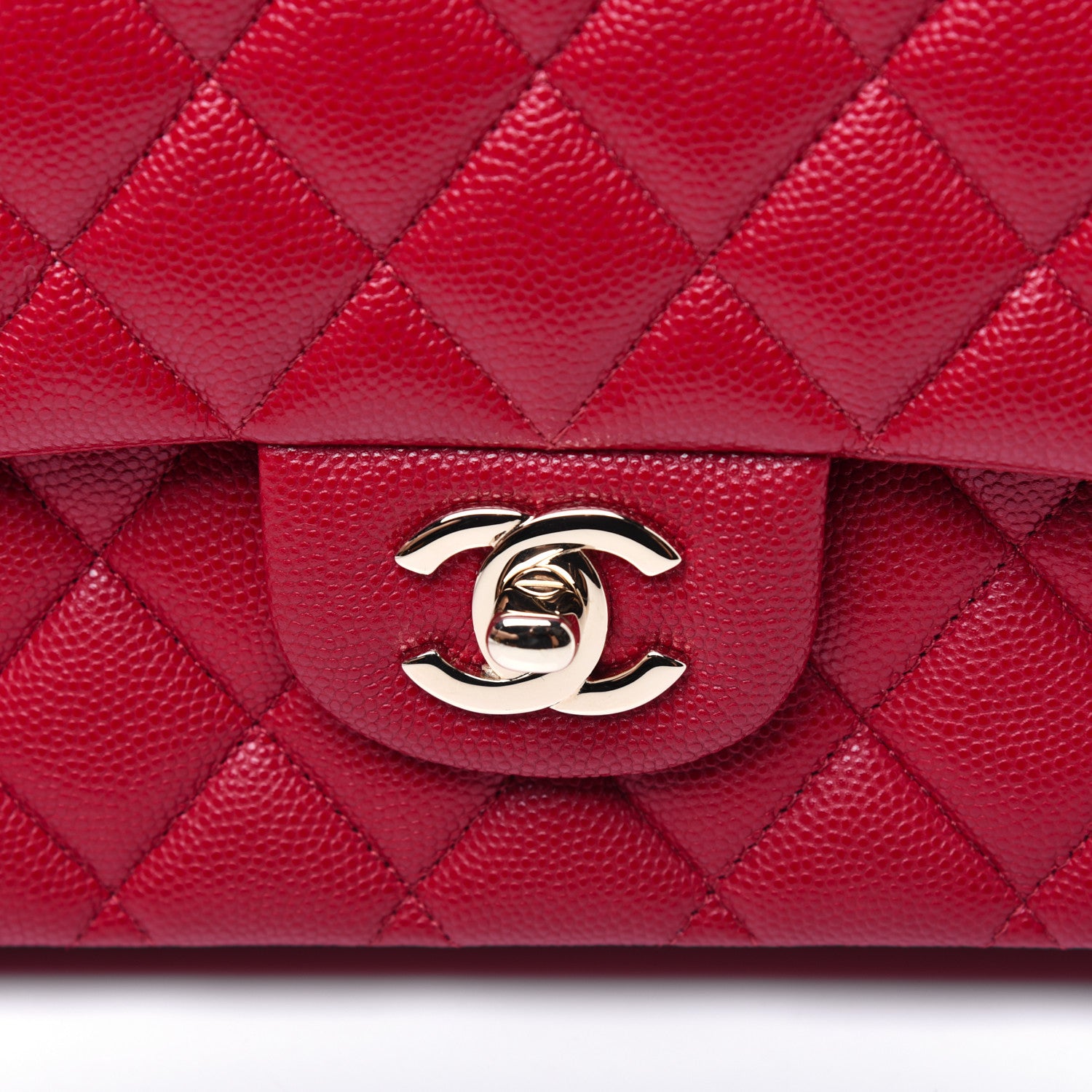 Chanel Caviar Quilted Medium Double Flap Red 12 of 14