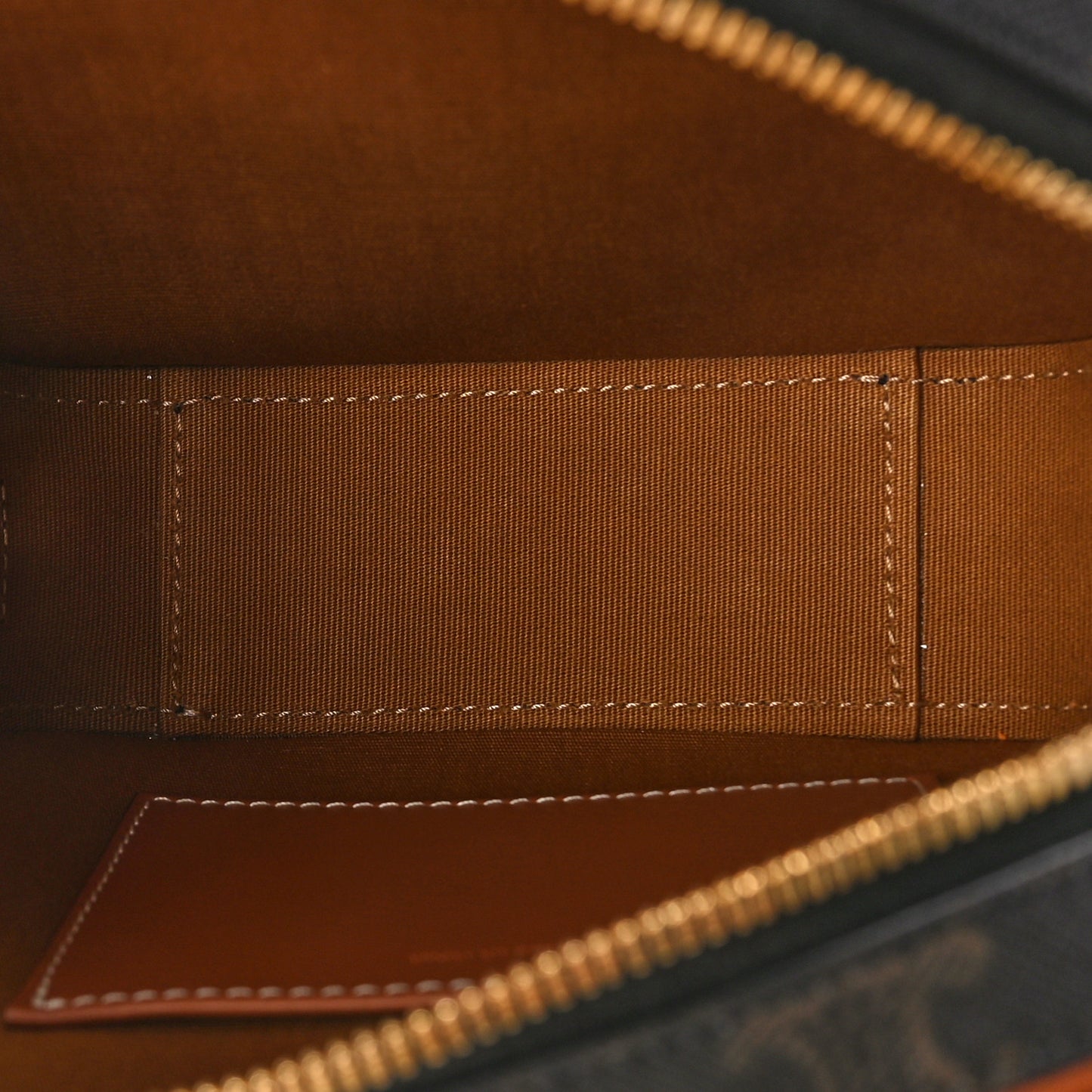 Calfskin Triomphe Canvas Mini Bowling Bag Tan