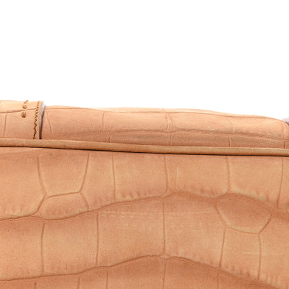 Saint Laurent Nubuck Crocodile Embossed Oversized Muse Brown 11 of 18