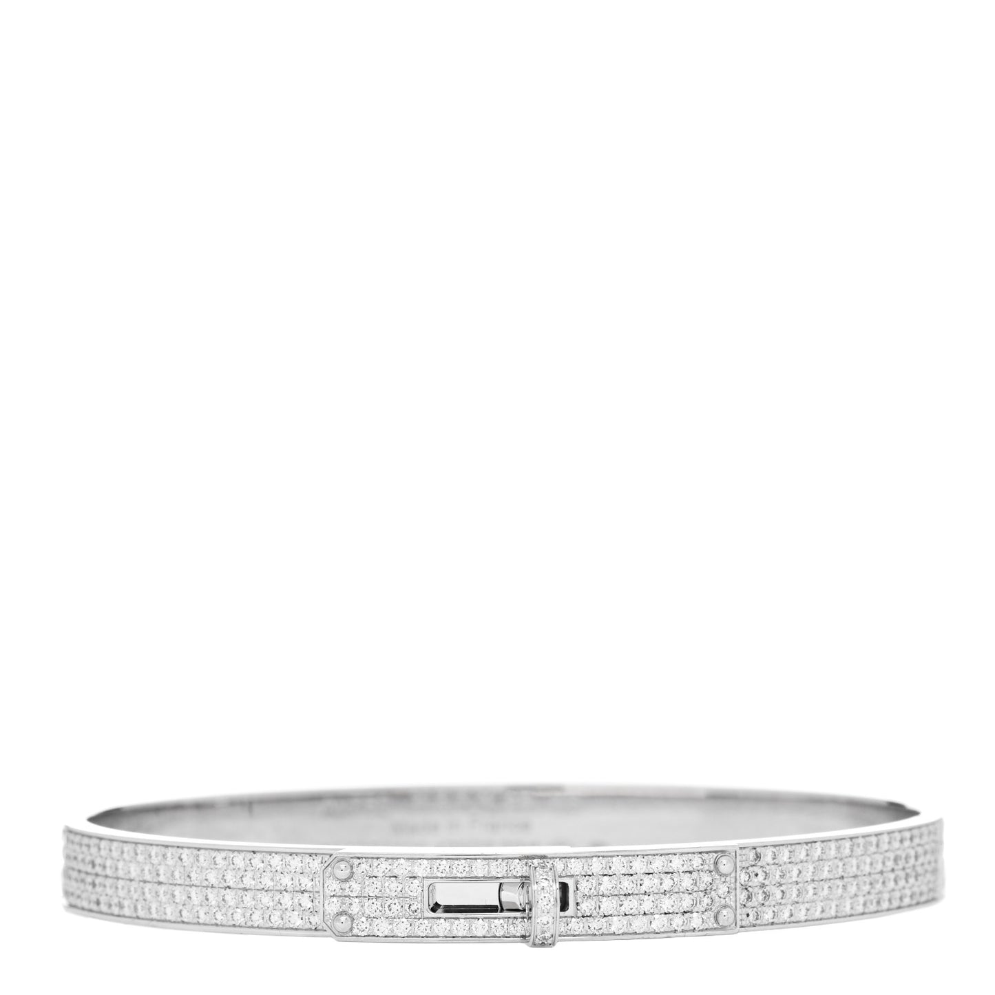 18K White Gold Diamond Kelly Full Pave Bracelet XS