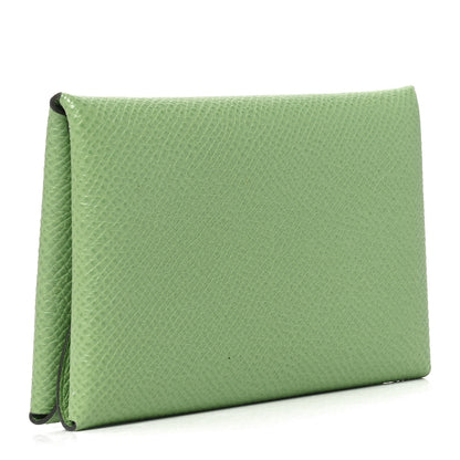 Hermes Epsom Calvi Duo Card Case Vert Criquet 3 of 7