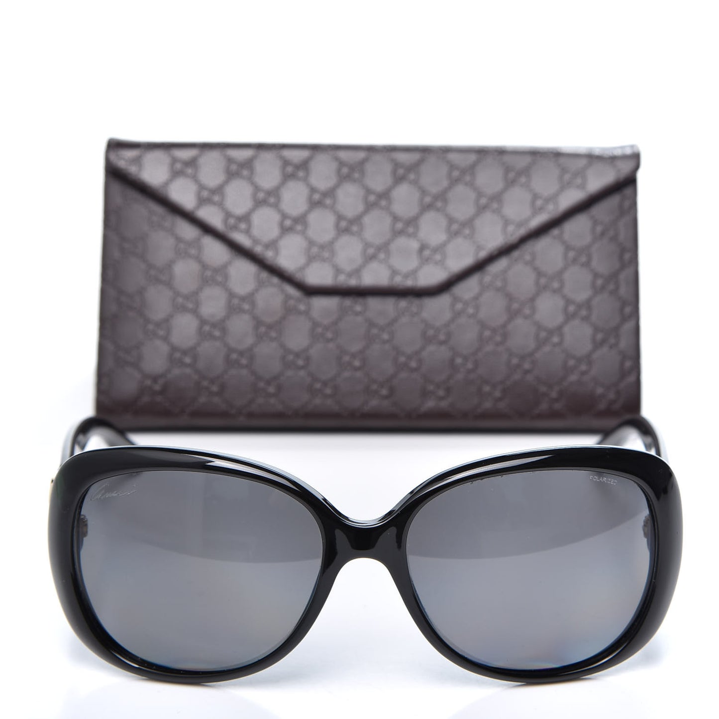 Acetate Oversized Round Frame Web Sunglasses GG3644S Black