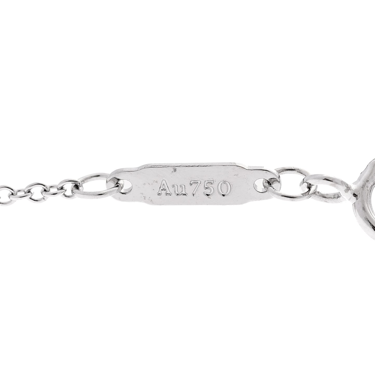 18K White Gold Diamond Mini T Smile Pendant Necklace