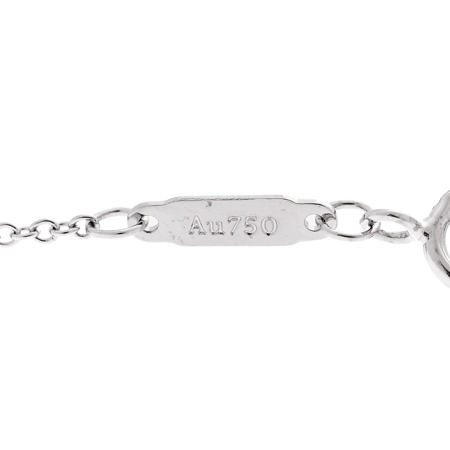 Tiffany 18K White Gold Diamond Mini T Smile Pendant Necklace 6 of 7
